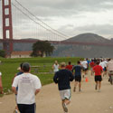 Runners enjoy the Golden Gate view